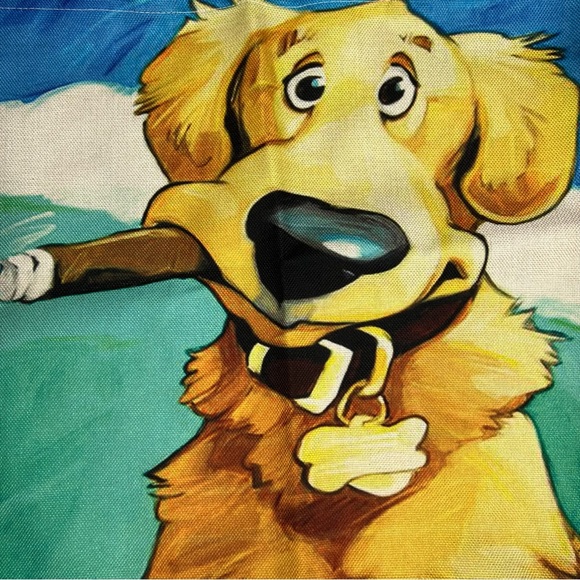 Eco-Friendly Goofy Golden Retriever Dog Folding Tote Bag - Picture 7 of 15